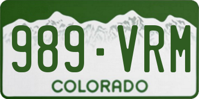 CO license plate 989VRM