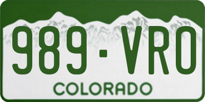 CO license plate 989VRO