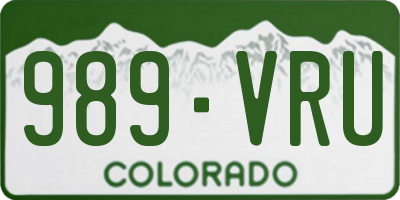 CO license plate 989VRU