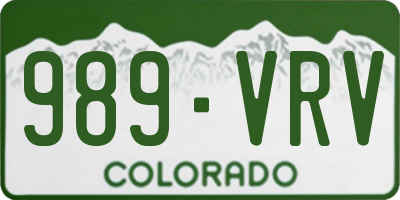 CO license plate 989VRV
