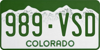 CO license plate 989VSD