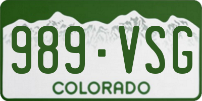 CO license plate 989VSG