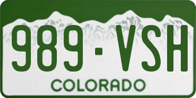 CO license plate 989VSH