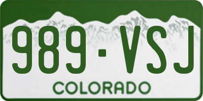 CO license plate 989VSJ