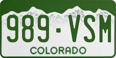 CO license plate 989VSM