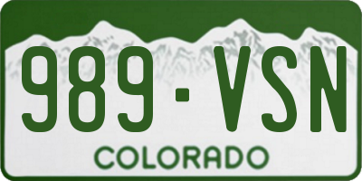 CO license plate 989VSN