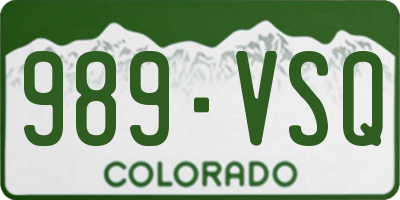 CO license plate 989VSQ