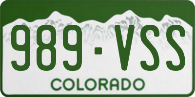 CO license plate 989VSS