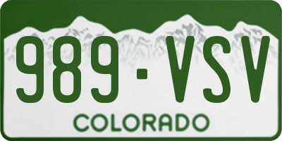 CO license plate 989VSV