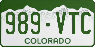 CO license plate 989VTC