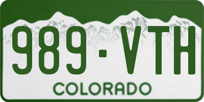 CO license plate 989VTH