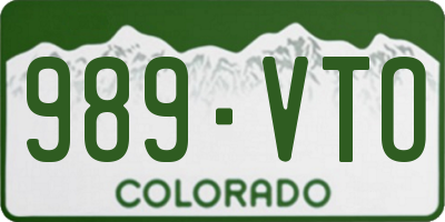 CO license plate 989VTO