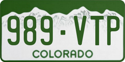 CO license plate 989VTP