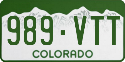 CO license plate 989VTT