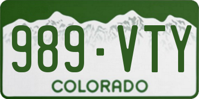 CO license plate 989VTY