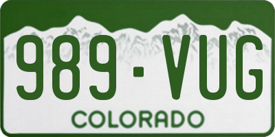 CO license plate 989VUG