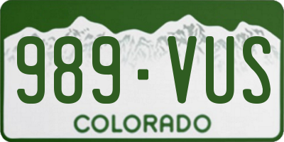 CO license plate 989VUS