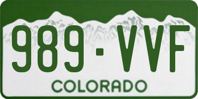 CO license plate 989VVF