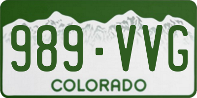 CO license plate 989VVG