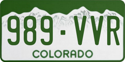 CO license plate 989VVR