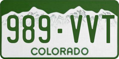 CO license plate 989VVT