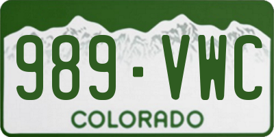 CO license plate 989VWC