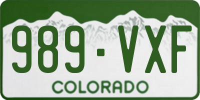 CO license plate 989VXF