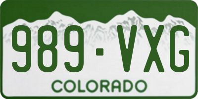 CO license plate 989VXG