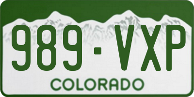 CO license plate 989VXP