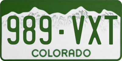 CO license plate 989VXT