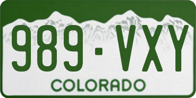 CO license plate 989VXY