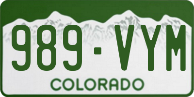CO license plate 989VYM