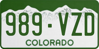 CO license plate 989VZD