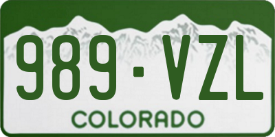 CO license plate 989VZL