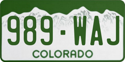 CO license plate 989WAJ