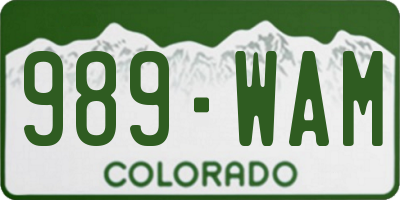 CO license plate 989WAM