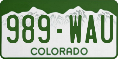 CO license plate 989WAU