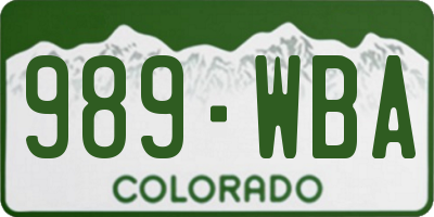 CO license plate 989WBA