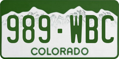 CO license plate 989WBC