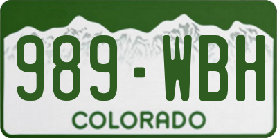 CO license plate 989WBH