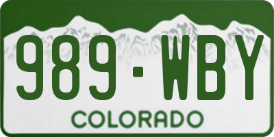 CO license plate 989WBY