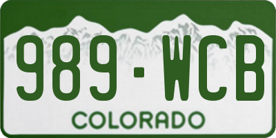 CO license plate 989WCB