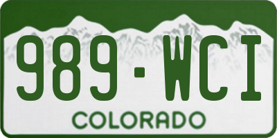 CO license plate 989WCI
