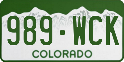 CO license plate 989WCK