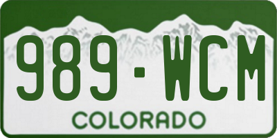 CO license plate 989WCM