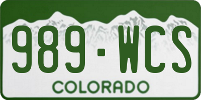 CO license plate 989WCS