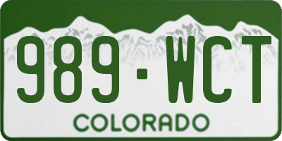 CO license plate 989WCT