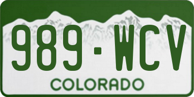 CO license plate 989WCV
