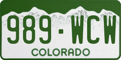 CO license plate 989WCW
