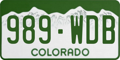CO license plate 989WDB